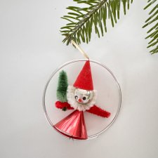 Mikołaj z choinką, ozdoba świąteczna, II połowa XX w.