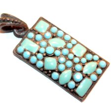 TURKUSOWA artystyczna  przywieszka wisiorek metal