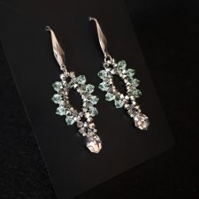 Kolczyki "Silver Chrysolite" - Wiszące, Lekkie Kolczyki z kryształków i Koralików