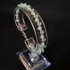 Delikatna Bransoletka "Silver Chrysolite" z Koralików i Kryształków