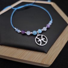 Bransoletka Zodiakalna Ryby ze srebrną zawieszką