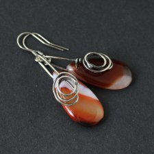 Kolczyki Blina - agat i oksydowane srebro