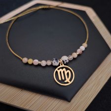 Bransoletka Zodiakalna Panna ze złotą zawieszką