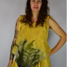 Barwiona roślinami Bluzka Łąka w Słońcu