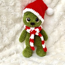 Zielony rozrabiaka grinczuś ręcznie robiony