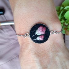 Bransoletka wyszywana Magnolie nocą