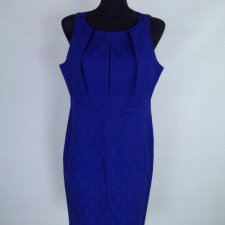 Dressbarn kobaltowa ołówkowa sukienka przed kolano 12 / 38