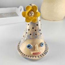 Ceramika lampion z kwiatkiem