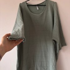 Miętowy luźny sweter z cienką, poziomą fakturą, oversize 6XL / 52 / 24·Bardzo dobry·Next