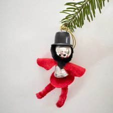 Zawieszka choinkowa ludzik z koralików, ręcznie wykonany