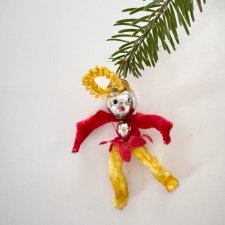 Aniołek, zawieszka choinkowa ręcznie wykonana