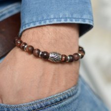 bransoletka męska WILK bawole oko, stal