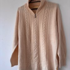 Beżowy sweter z golfem i zamkiem Sonia Rykiel XXL / 44 / 16·Bardzo dobry·CM