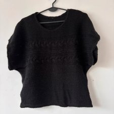 Czarna krótka swetrowa bluzka z warkoczem M / 38 / 10·Bardzo dobry·Basic