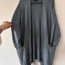 Kardigan C&A – niebieski, lekki, z wiskozą i nylonem oversize XL / 42 / 14·Bardzo dobry·C&A