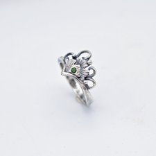 Srebrny Pierścionek z Listkami Miłorzębu