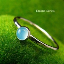 Pierścień Drobinek - Agat Srebro