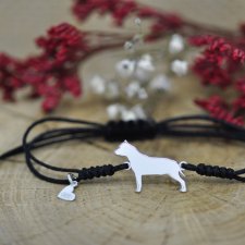 American Staffordshire Terrier / Amstaff - bransoletka z psem, srebro 925