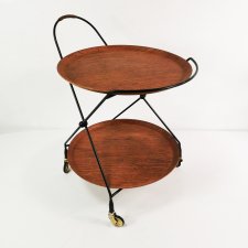 Minimalistyczny, tekowy barek, Jie Gantofta, proj. Paul Nagel, Szwecja lata 60.