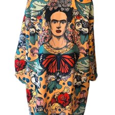 Artystyczne kimono z motywem Fridy Kahlo – Frida kolorowa narzutka Avant Garde