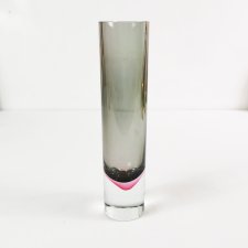 Minimalistyczny szklany wazon Sammerso, proj. Flavio Poli, Włochy lata 60.