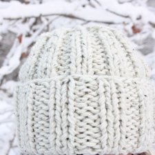 CZAPKA BEANIE MELANŻ ECRU