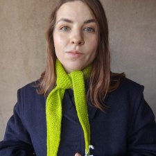 Zielony wełniany duński szalik Sophie Wełna z upcyclingu