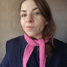 Różowy wełniany duński szalik Sophie Wełna z upcyclingu