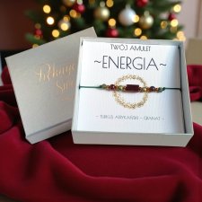 ENERGIA - amulet - talizman - świąteczne pudełko - granat, turkus