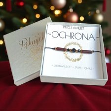 OCHRONA - świąteczne pudełko - obsydian, jaspis, onyks - amulet - talizman