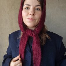 Bordowy wełniany duński szalik Sophie Wełna merino Moher Kaszmir Jedwab z upcyclingu