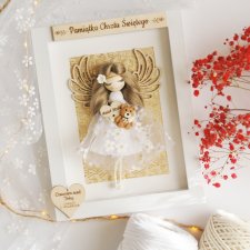 Pamiątka Chrztu Św. - aniołek w ramce dla dziewczynki #2