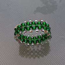 Wieniec Elfów pleciony pierścionek z koralików