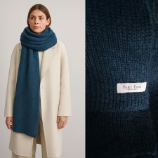 420zł Part Two Copenhagen luksusowy długi dzianinowy niebieski szalik wełna moher styl skandynawski Hp222