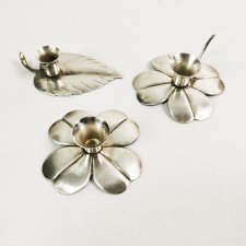 Świeczniki Mid century- platerowane, Dania lata 60.