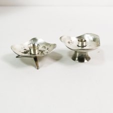 Mid century świeczniki- platerowane, Dania lata 60.