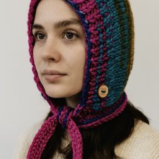 Kolorowa bonetka balaclava kominiarka wiązany kaptur zamiast czapki