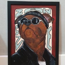 Obraz / Grafika - A3 w ramie - Leon Zawodowiec (pies)