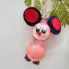 Myszka kultowa bombka kształtka PRL