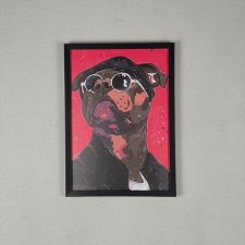 Plakat A2 - Leon Zawodowiec - pies  - w ramie