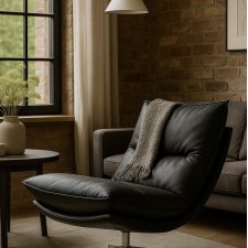 Fotel obrotowy wypoczynkowy ekoskóra