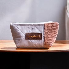 Mini szaro-różowa kosmetyczka