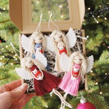 Aniołki na choinkę | Zawieszki choinkowe aniołki - zestaw 4 szt.