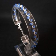 Delikatna Bransoletka "Sapphire Clarity" z Koralików i Kryształków