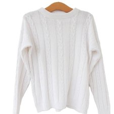 Sweter vintage bawełniany biały 100% bawełna M