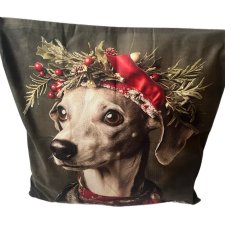 Świąteczna poszewka na poduszkę pies święta Christmas prezent
