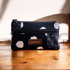 Czarny portfelik z kieszonkami