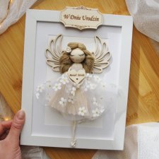 Anioł w ramce na urodziny dla niej | Prezent urodzinowy - Anioł Stróż