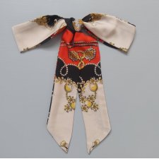 Apaszka twilly beżowo-czerwona