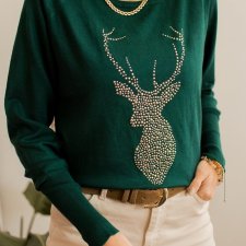 nowy sweterek z jeleniem M